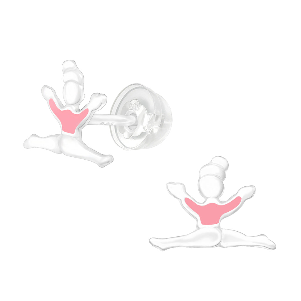 Gymnasts Stud Earrings - 925 Sterling Silver