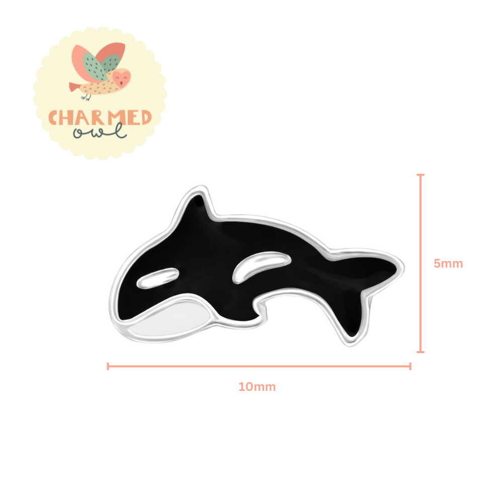 Whale Stud Earrings - 925 Sterling Silver