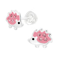 Pink Porcupines Stud Earrings - 925 Sterling Silver