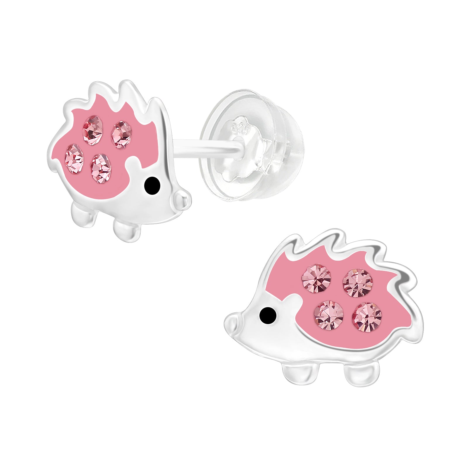 Pink Porcupines Stud Earrings - 925 Sterling Silver