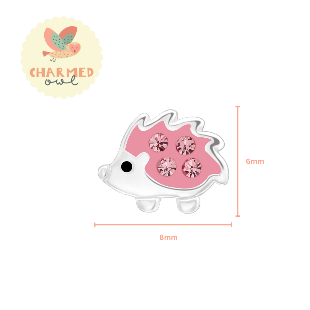 Pink Porcupines Stud Earrings - 925 Sterling Silver