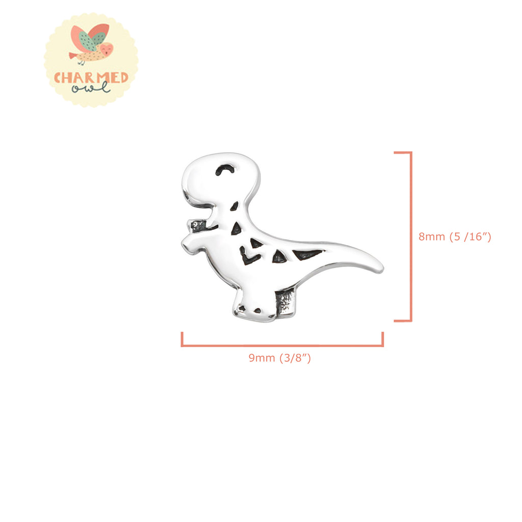 Silver T-Rex Dinosaur Stud Earrings - 925 Sterling Silver
