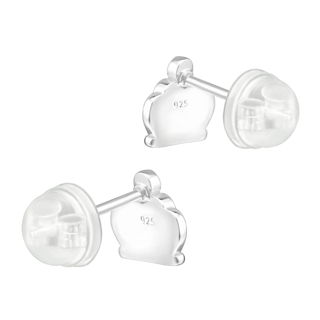 Pink Crown Stud Earrings - 925 Sterling Silver