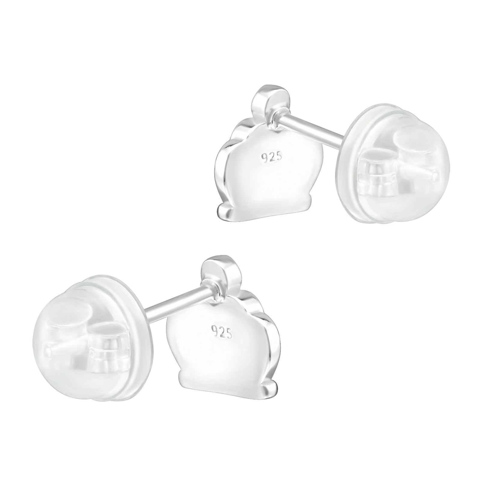 Pink Crown Stud Earrings - 925 Sterling Silver