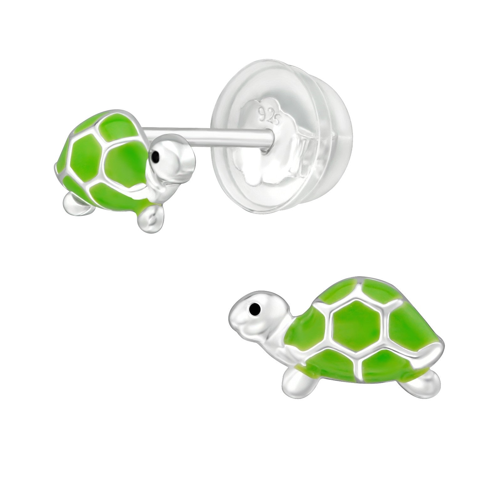 Turtle Stud Earrings - 925 Sterling Silver