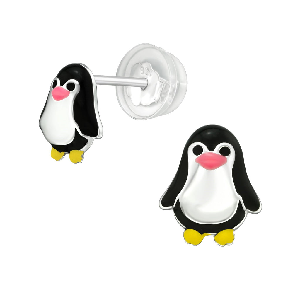 Penguin Sea Animal Stud Earrings - 925 Sterling Silver