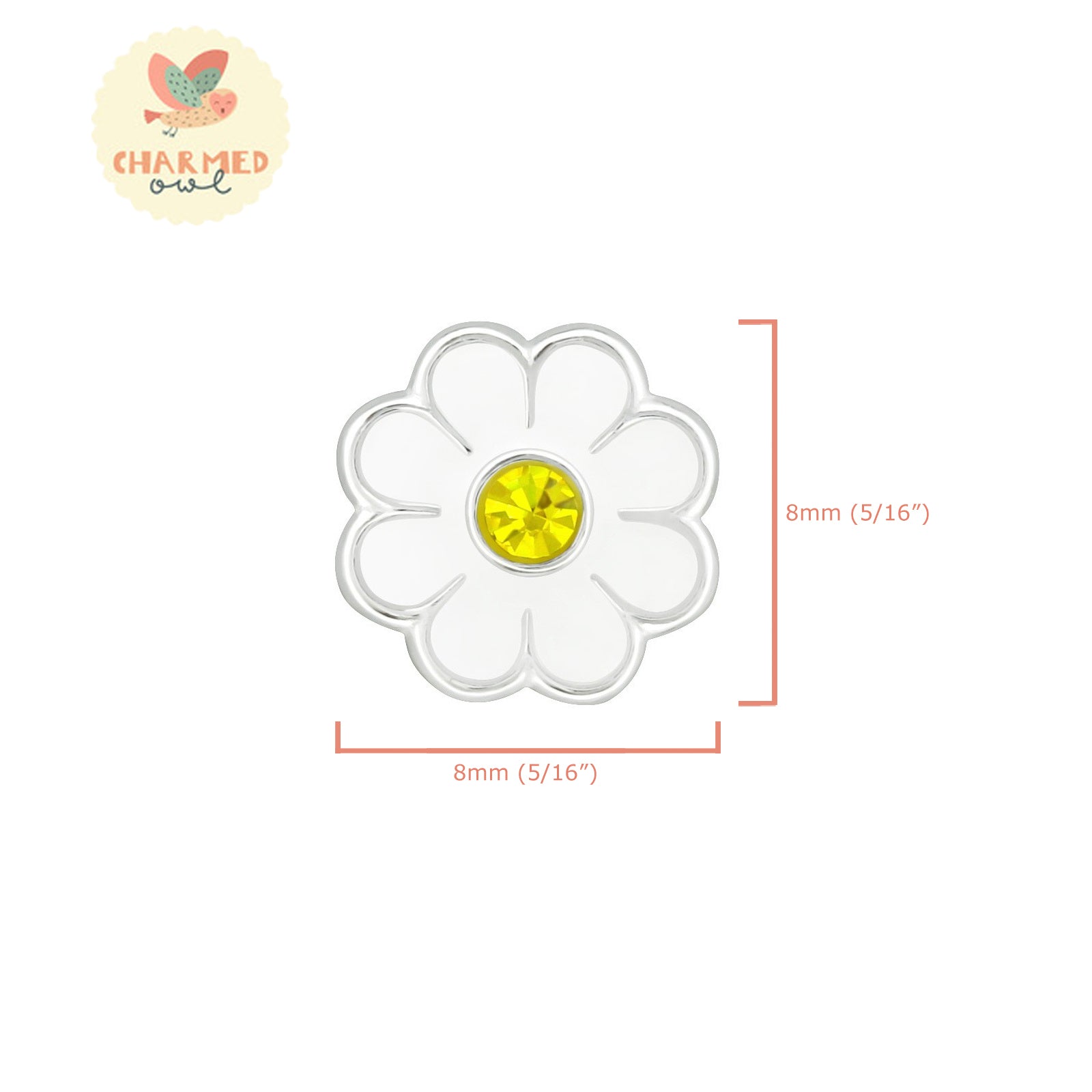 White Daisy Flower Stud Earrings - 925 Sterling Silver