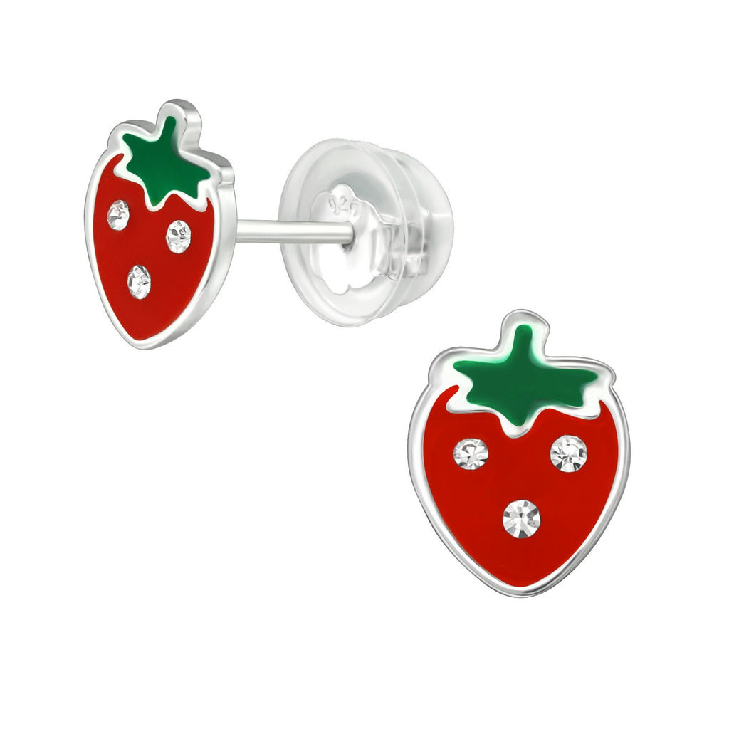 Strawberry Stud Earrings - 925 Sterling Silver