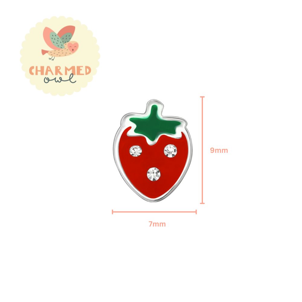 Strawberry Stud Earrings - 925 Sterling Silver
