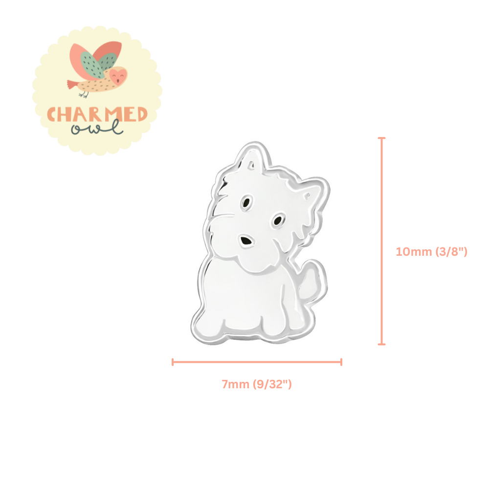 Westie Dog Stud Earrings - 925 Sterling Silver