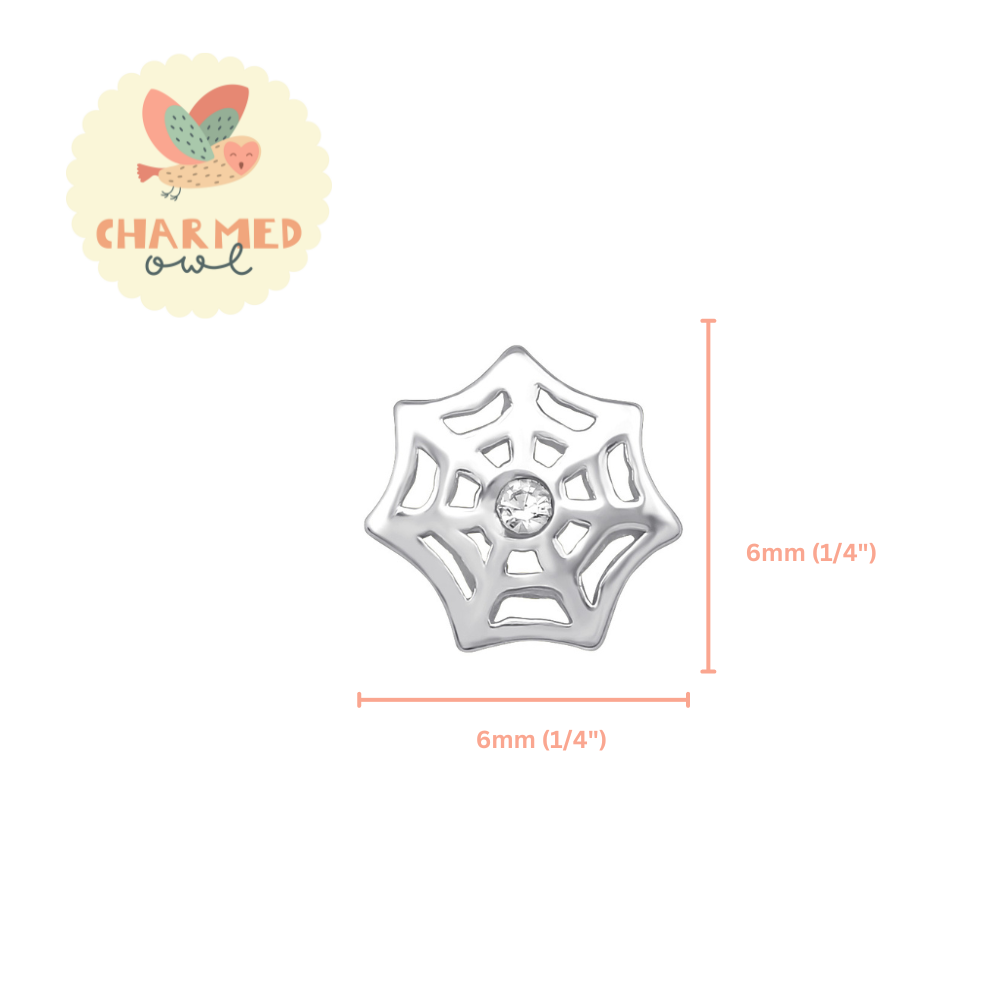 Silver Spiderweb Stud Earrings - 925 Sterling Silver