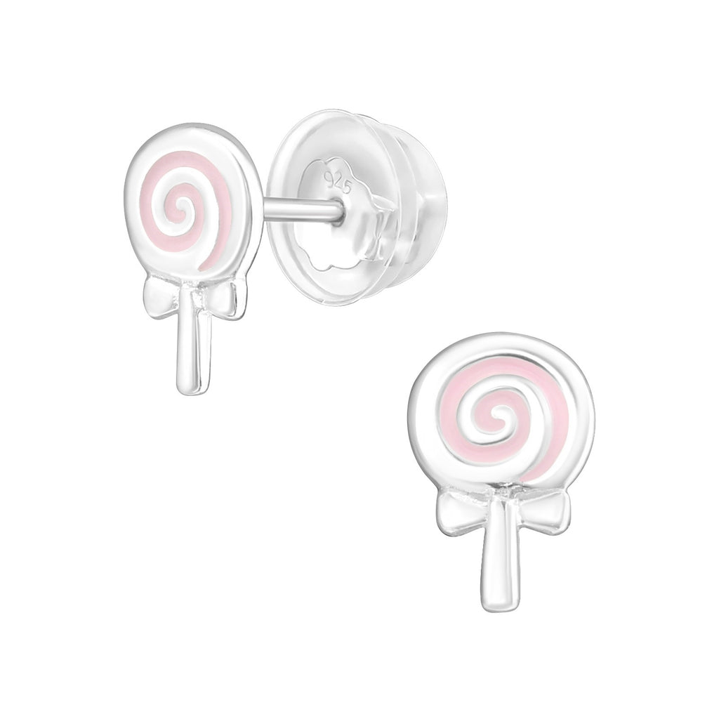 Pink Lollipop Stud Earrings - 925 Sterling Silver