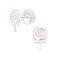 Pink Lollipop Stud Earrings - 925 Sterling Silver