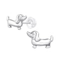 Dachshund Dog Stud Earrings - 925 Sterling Silver