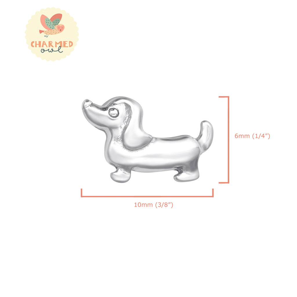 Dachshund Dog Stud Earrings - 925 Sterling Silver
