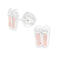 Ballet Slippers Stud Earrings - 925 Sterling Silver