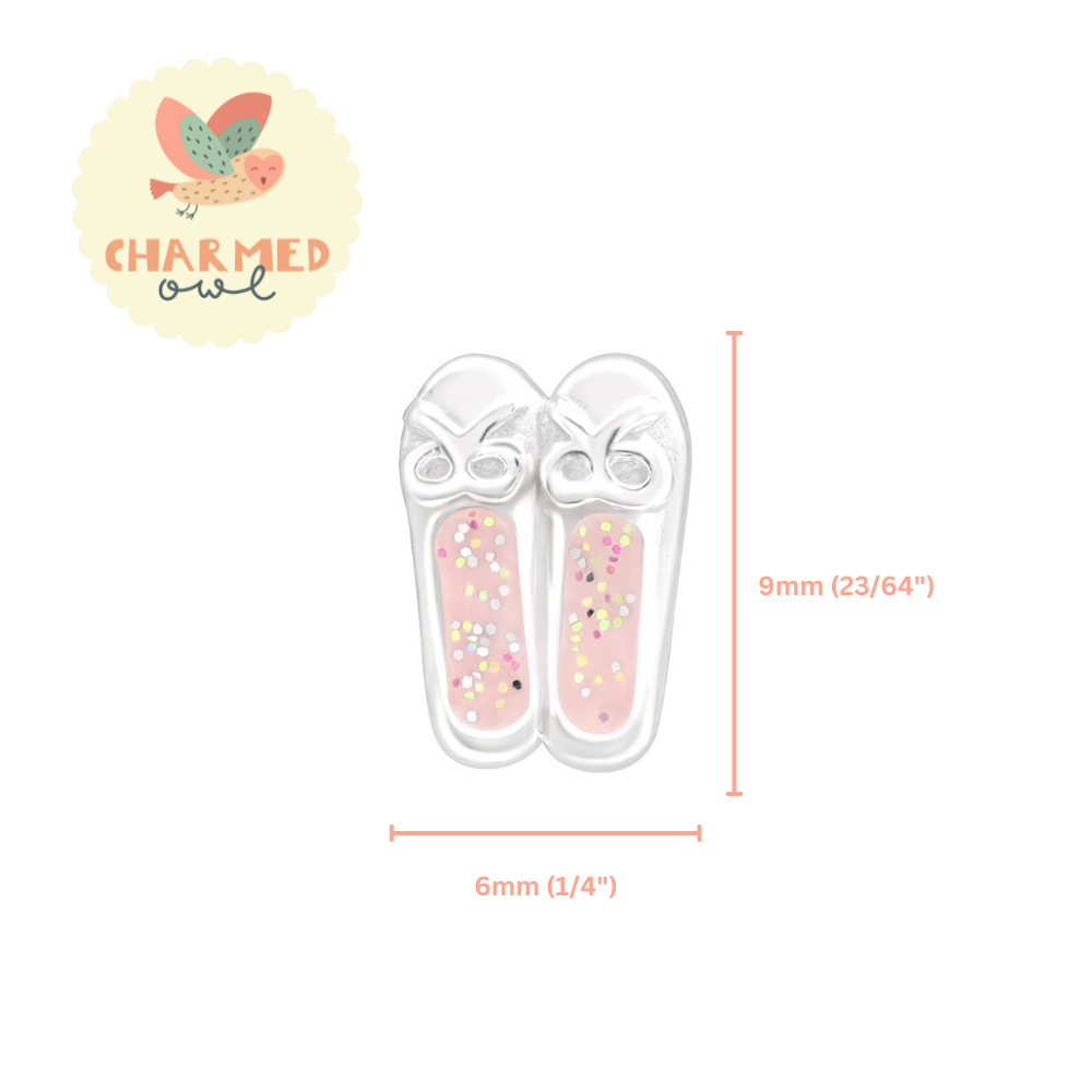 Ballet Slippers Stud Earrings - 925 Sterling Silver