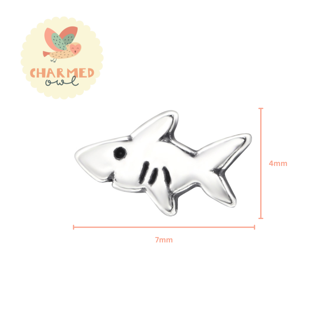 Shark Stud Earrings - 925 Sterling Silver