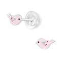 Pink Bird Stud Earrings - 925 Sterling Silver