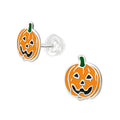 Jack O'Lantern Stud Earrings - 925 Sterling Silver