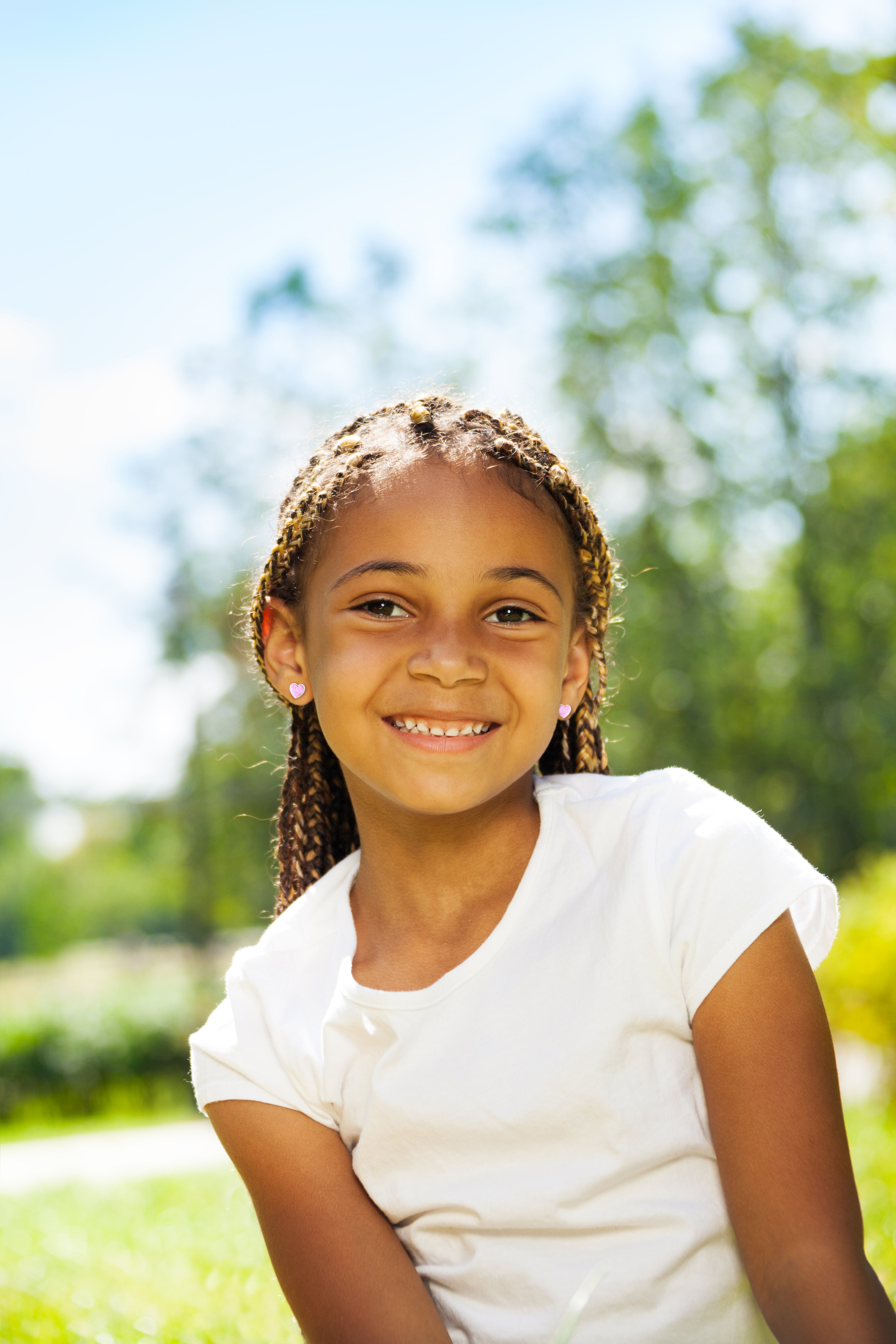 Pink Glitter Heart Stud Earrings - 925 Sterling Silver